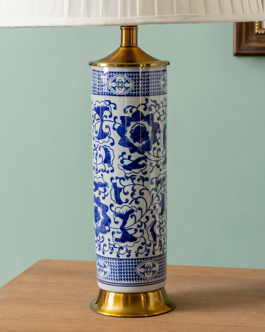 Royal Blue Column Table Lamp