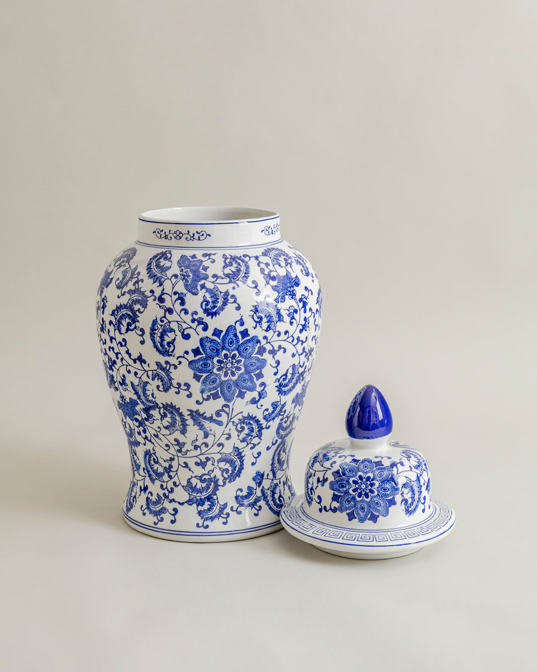 Blue Dynasty Floral Temple Jar - 62 CM