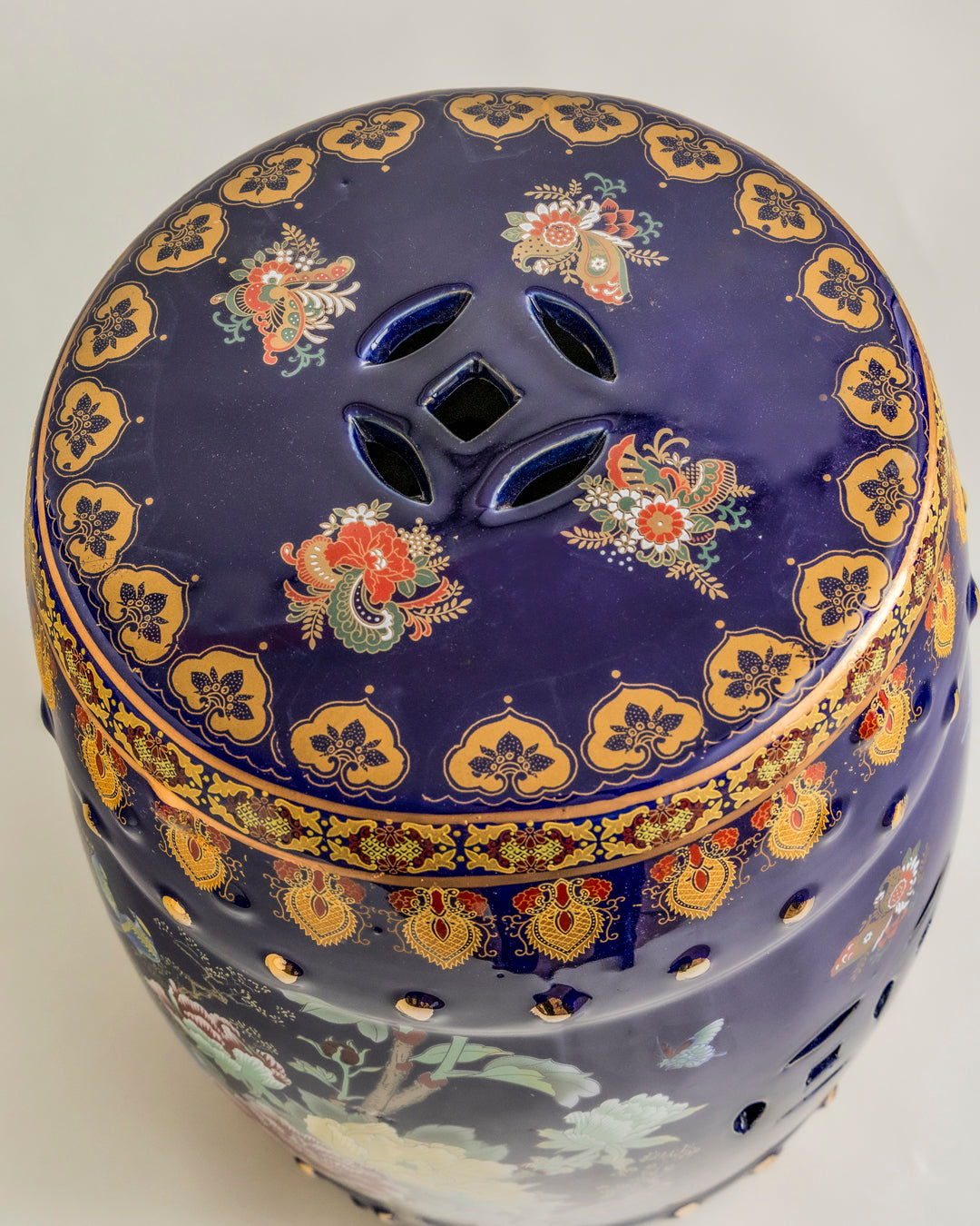 Royal Midnight Bloom Garden Stool