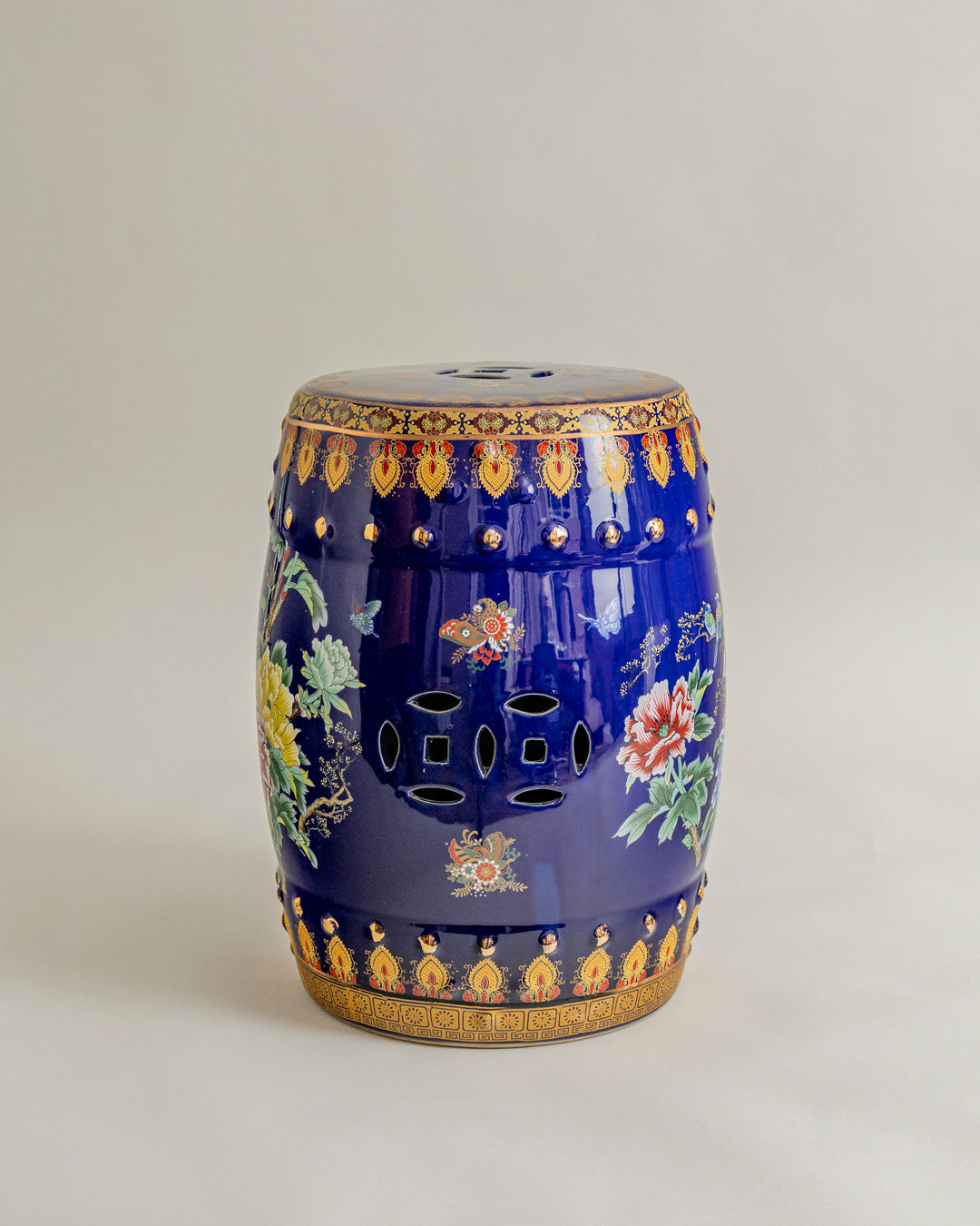 Royal Midnight Bloom Garden Stool