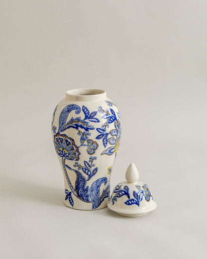 Royal Paisley Bloom Temple Jar - 47 cm