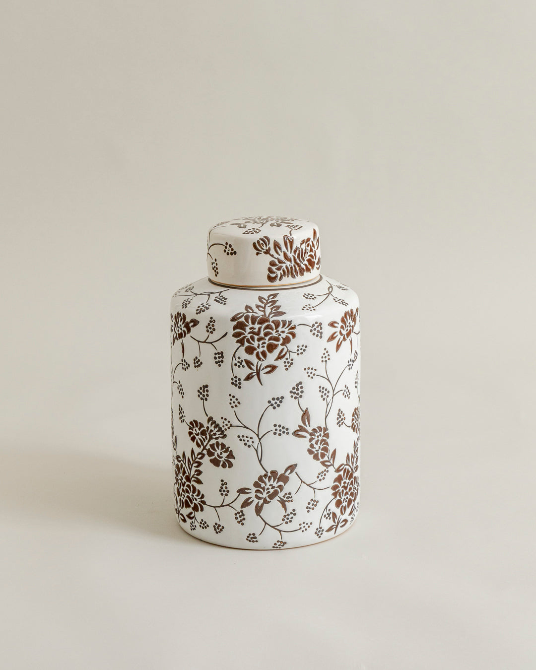 Monochrome Blossom Classic Decorative Jar - 33 cm