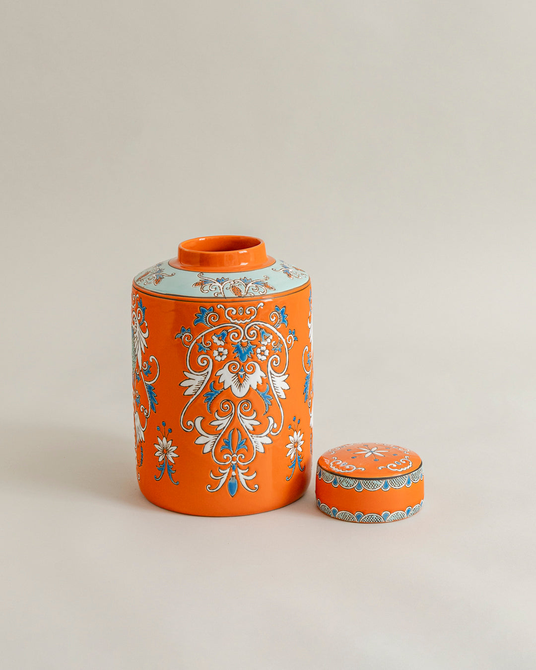 Terracotta Royale Ornate Decorative Jar - 33 cm