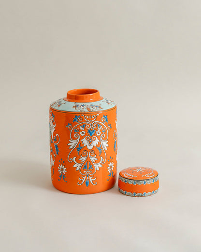 Terracotta Royale Ornate Decorative Jar - 33 cm