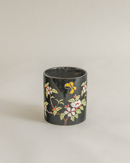 Midnight Blossom Butterfly Planter - Set Of 2