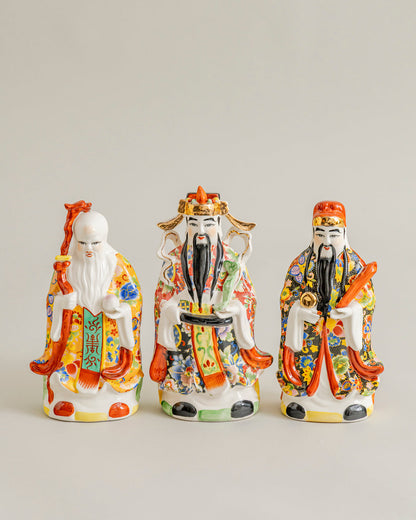 'The Three Star Gods' Porcelain Sculptures, Set of 3 - Medium
