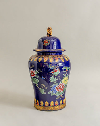 Midnight Regal Bloom Temple Jar - 64 cm