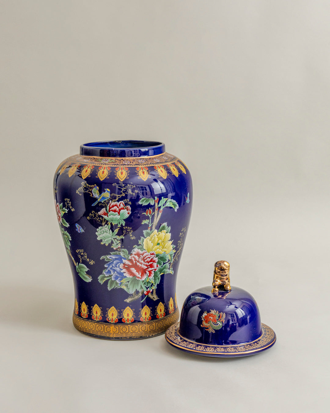 Midnight Regal Bloom Temple Jar - 64 cm