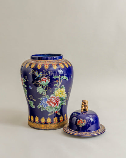 Midnight Regal Bloom Temple Jar - 64 cm