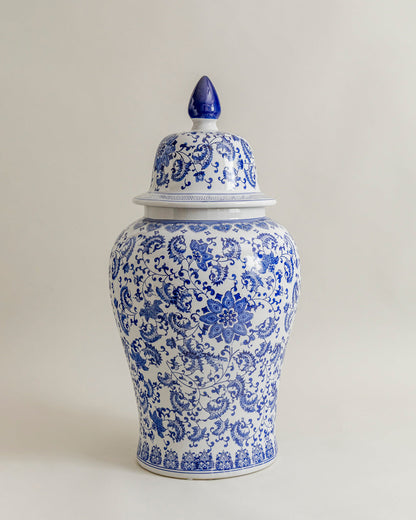 Royal Blue & White Heritage Temple Jar - 82 cm