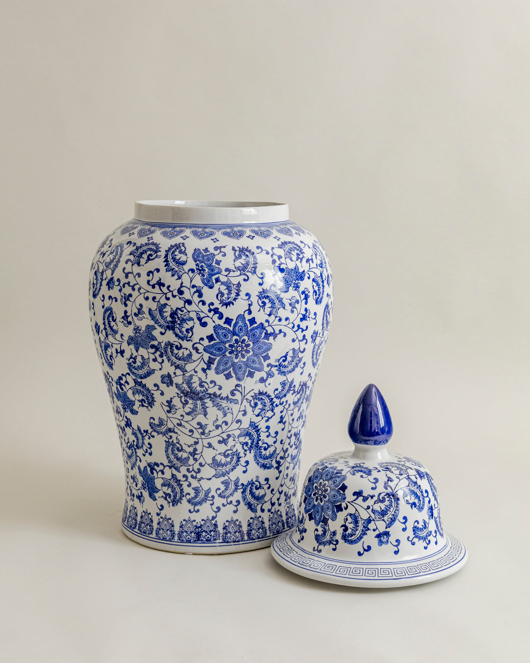 Royal Blue & White Heritage Temple Jar - 82 cm
