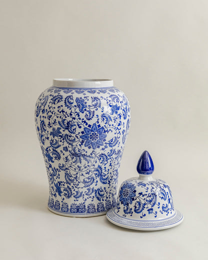 Royal Blue & White Heritage Temple Jar - 82 cm