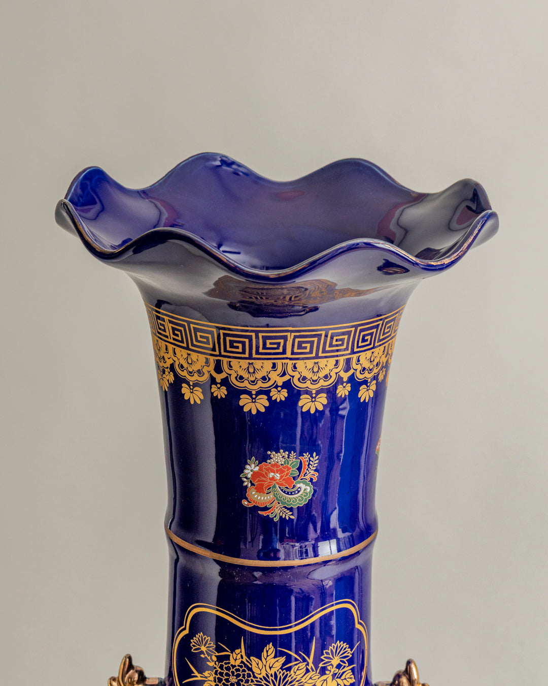 Royal Sapphire Floral Palace Vase