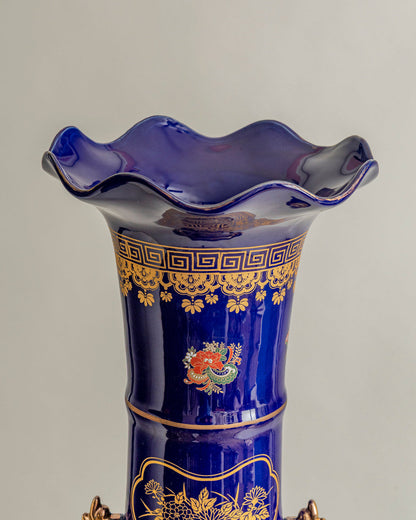 Royal Sapphire Floral Palace Vase
