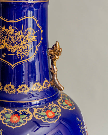 Royal Sapphire Floral Palace Vase