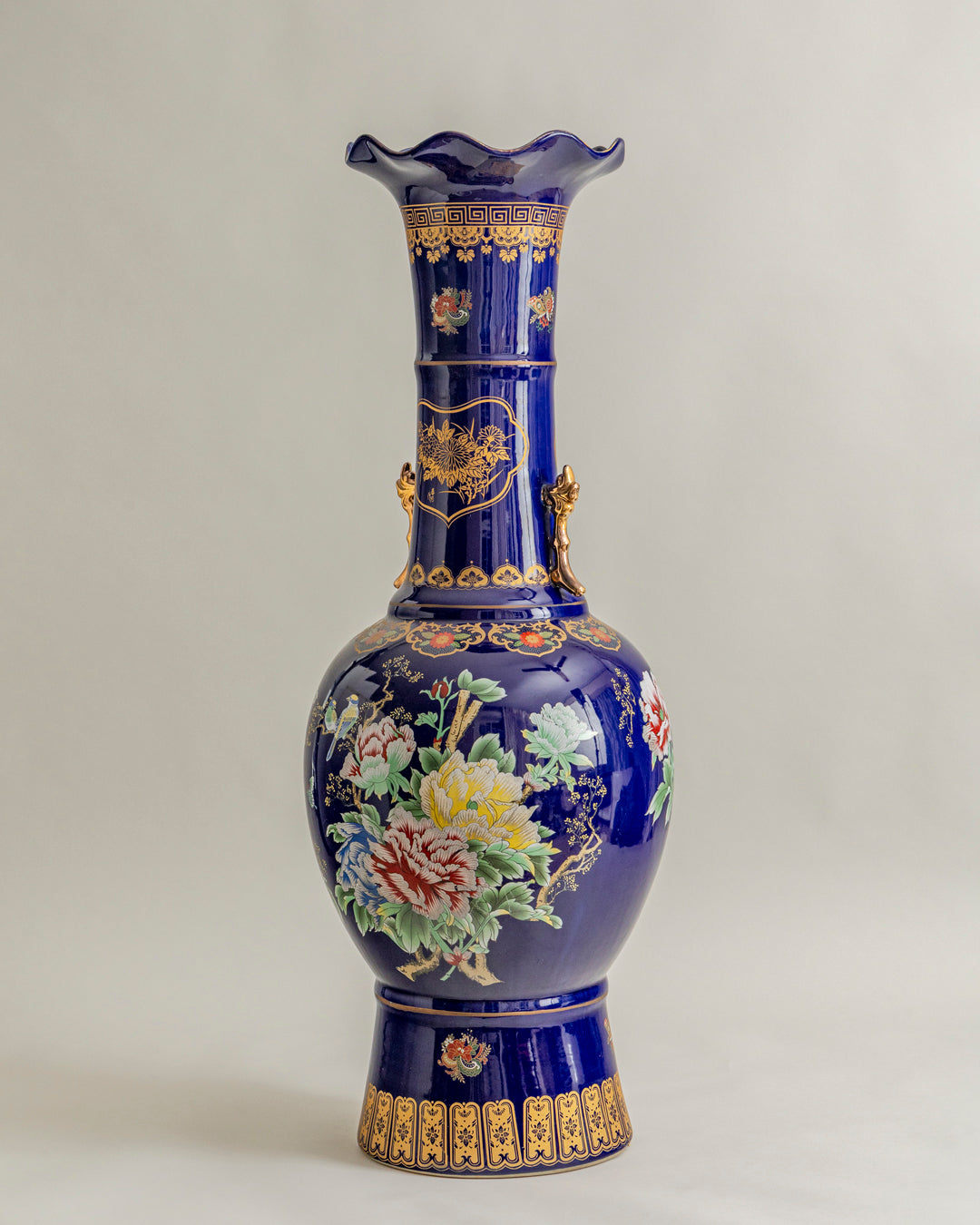 Royal Sapphire Floral Palace Vase