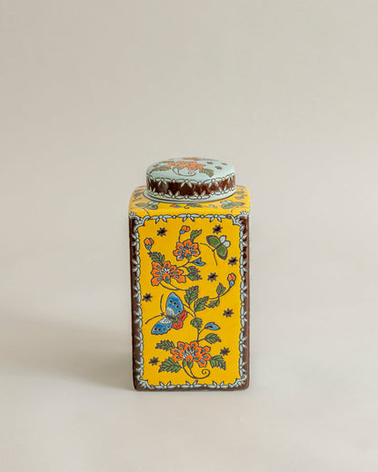 Golden Meadow Butterfly Decorative Jar - 26 cm