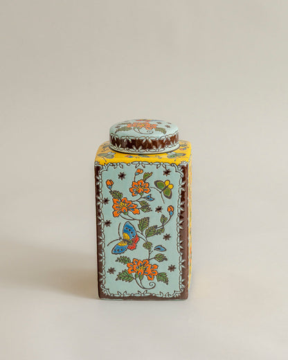 Golden Meadow Butterfly Decorative Jar - 26 cm