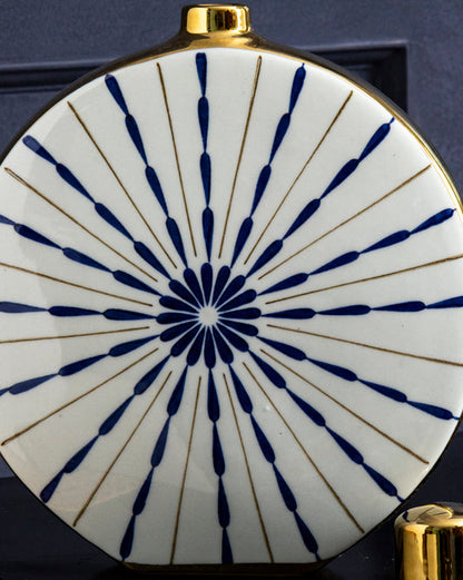 Indigo Sunburst Art Vase