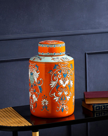 Terracotta Royale Ornate Decorative Jar - 33 cm