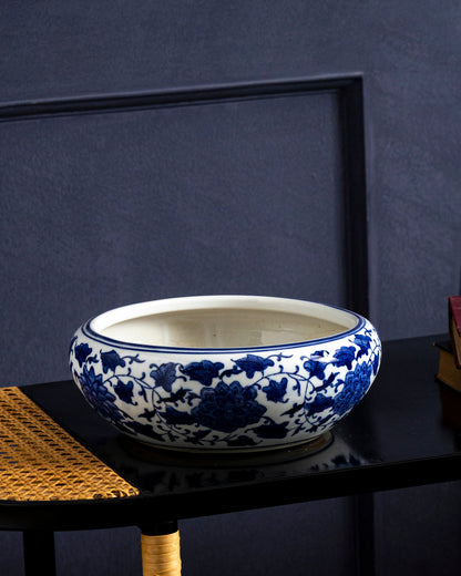 Royal Blue Lotus Bowl Planter - 33 cm