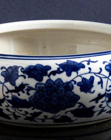 Royal Blue Lotus Bowl Planter - 33 cm