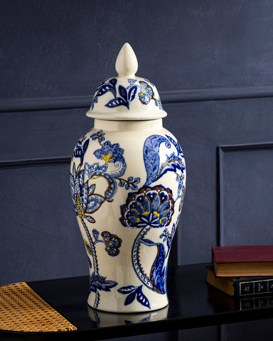 Royal Paisley Bloom Temple Jar - 47 cm
