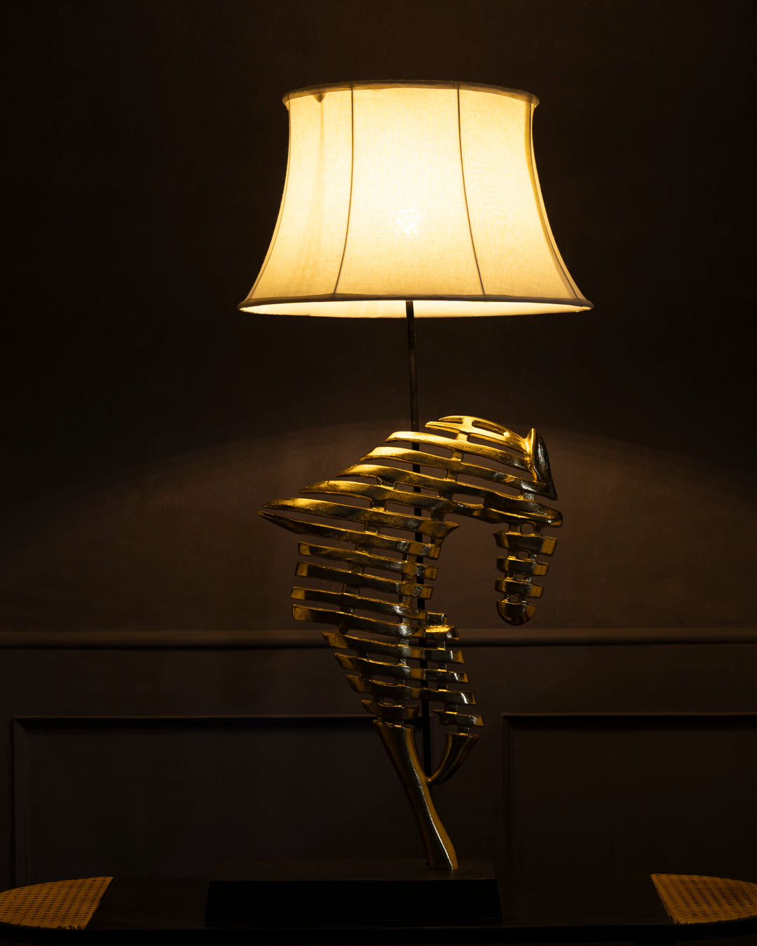 Golden Gallop Horse Sculpture Table Lamp