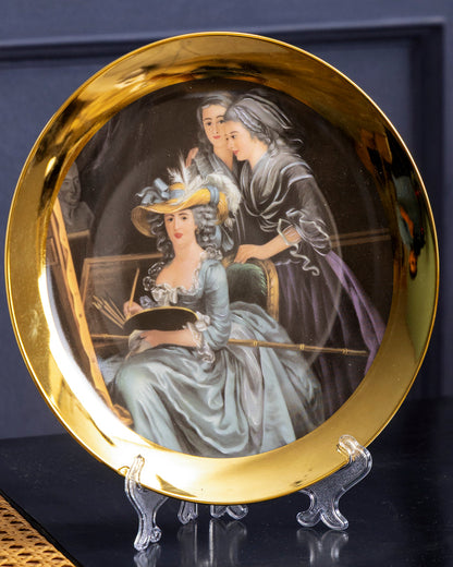 Victorian Elegance Golden Rim Decorative Plates - 10"