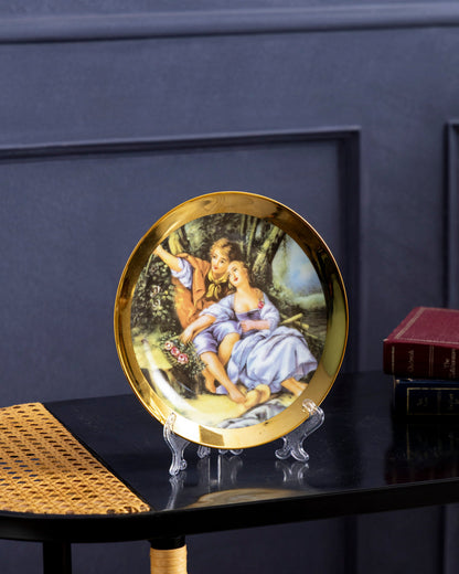 Victorian Elegance Golden Rim Decorative Plates - 10"