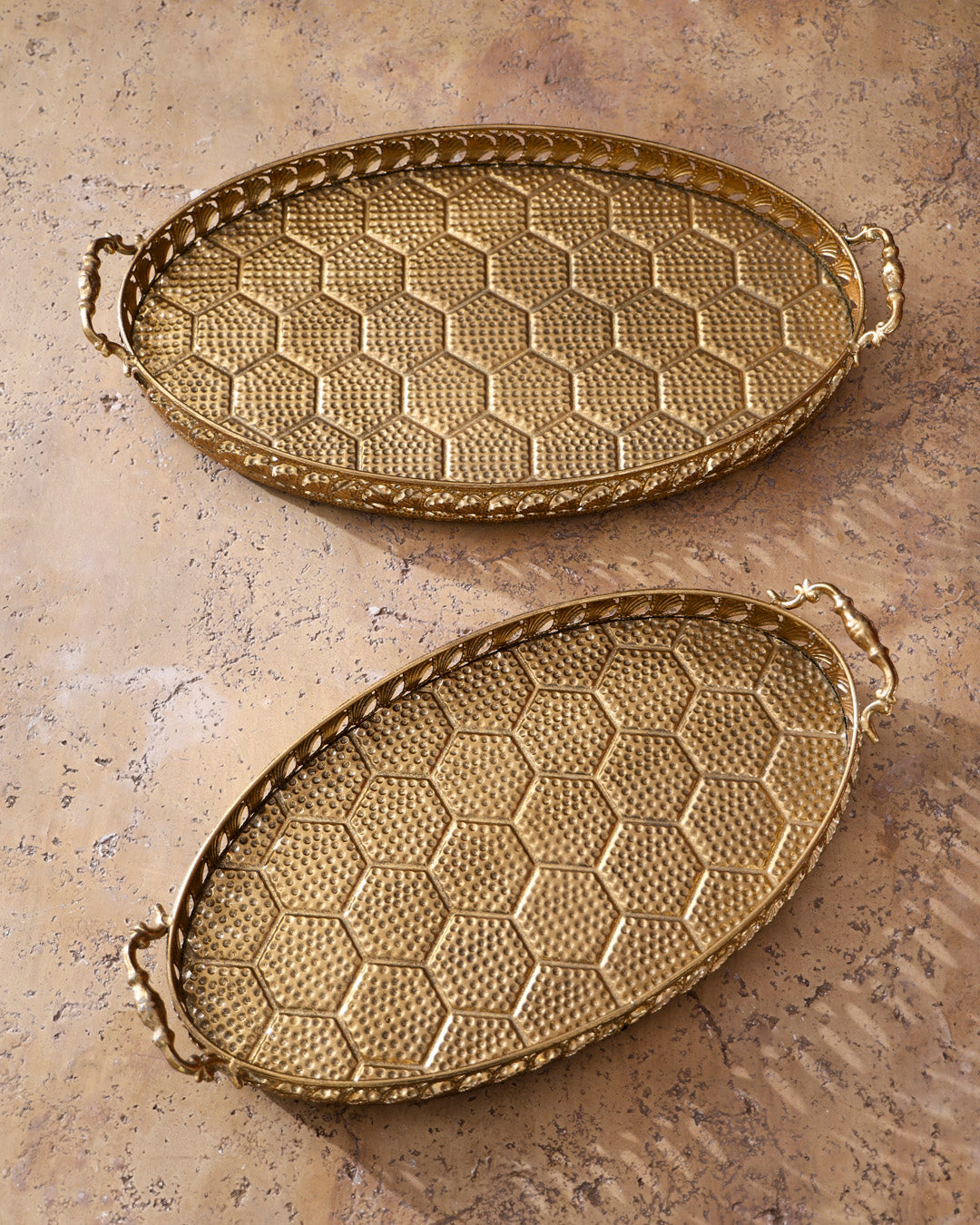 Oval Honeycomb Serving Tray - Large