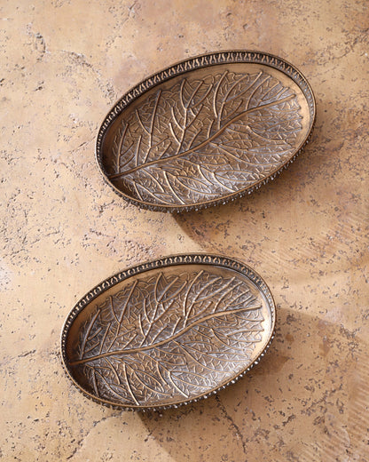 Vintage Birch Leaf Serving Tray - Large
