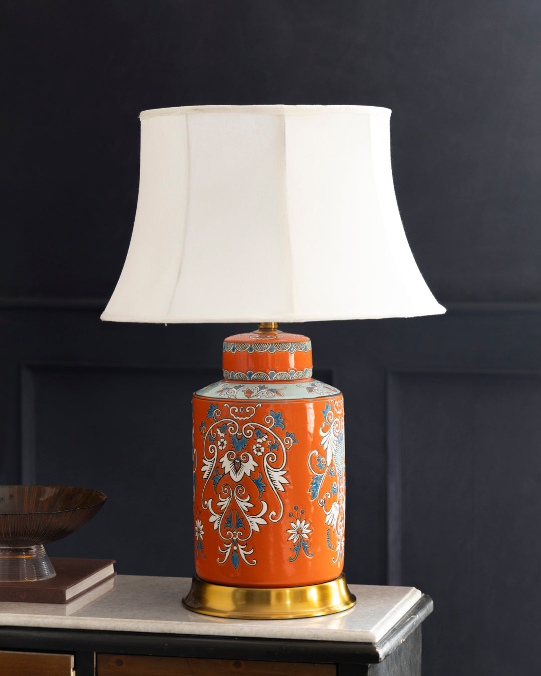 Ornate Pattern Ceramic Table Lamp