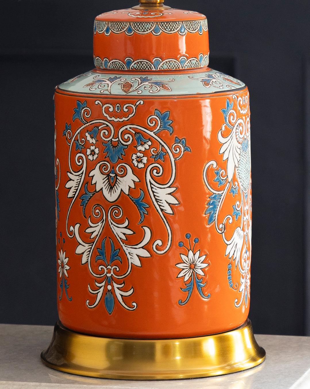 Ornate Pattern Ceramic Table Lamp