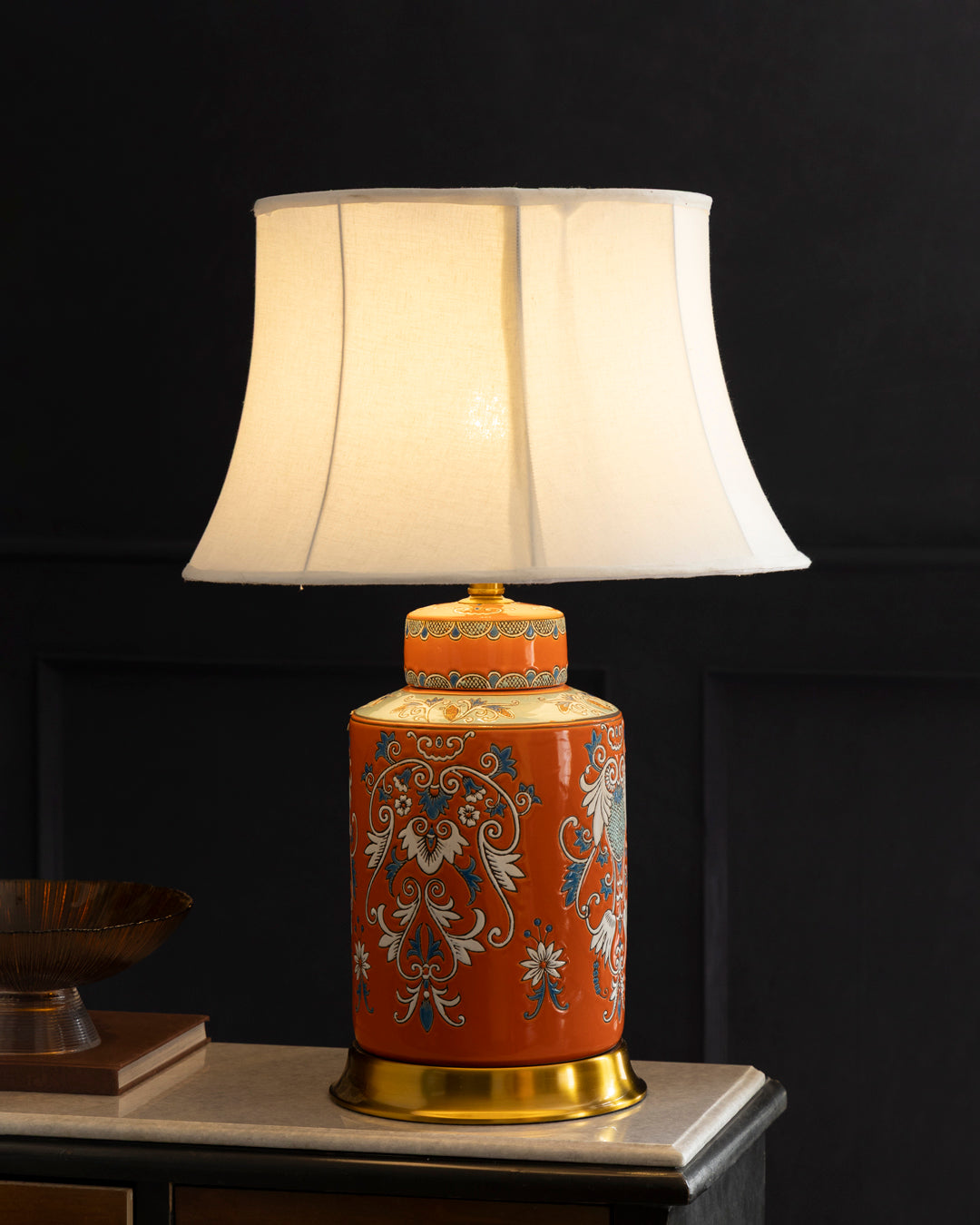 Ornate Pattern Ceramic Table Lamp