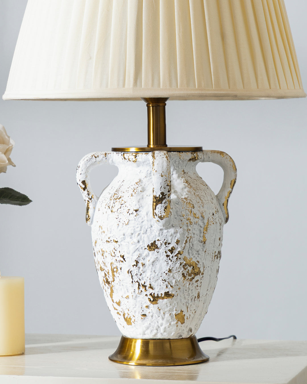 Antique Gold Rustic Amphora Table Lamp