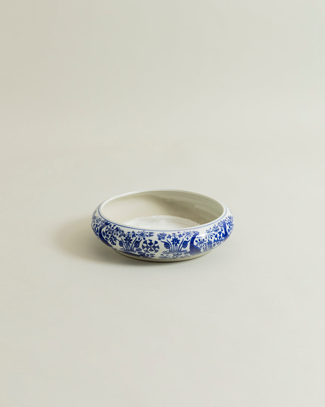 Indigo Bloom Ceramic Planter - 21 CM