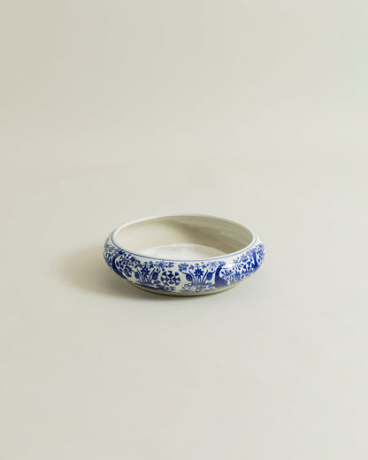 Indigo Bloom Ceramic Planter - 21 CM