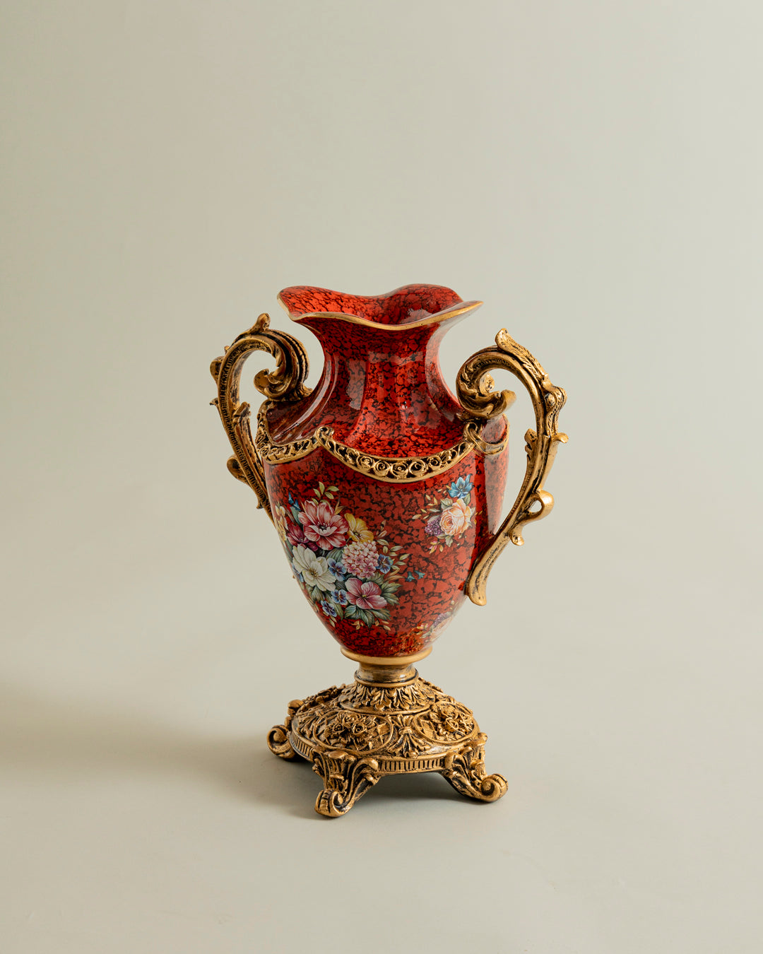Crimson Blossom Heritage Vase