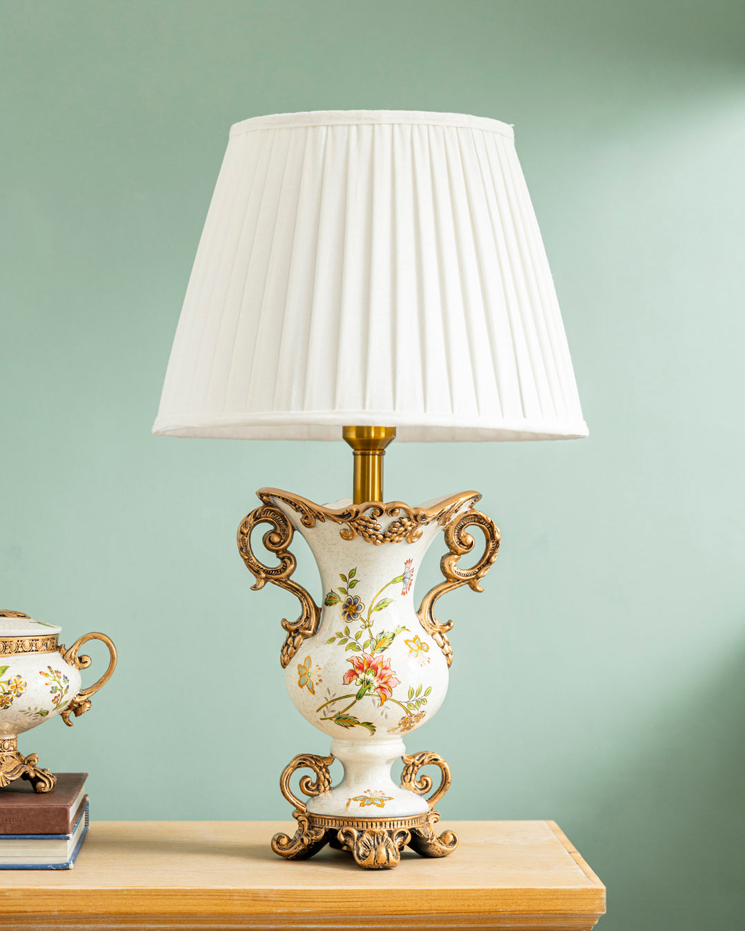 Ivory Blossom Ornate Table Lamp