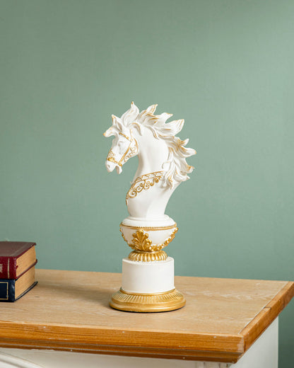 Royal Chess Piece Decorative Sculpture Set Of 3 - White