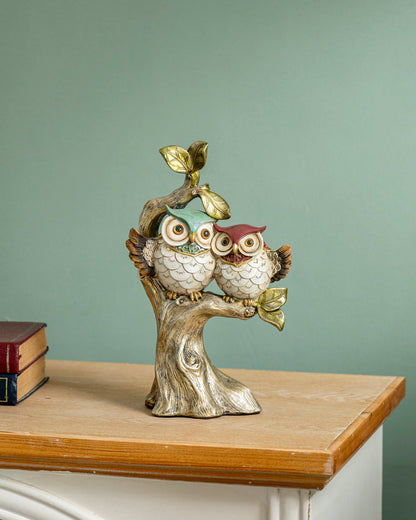 Whimsical Couple Decorative Owl Figurine