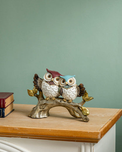 Whimsical Couple Decorative Owl Figurine