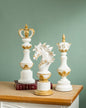 Royal Chess Piece Decorative Sculpture Set Of 3 - White