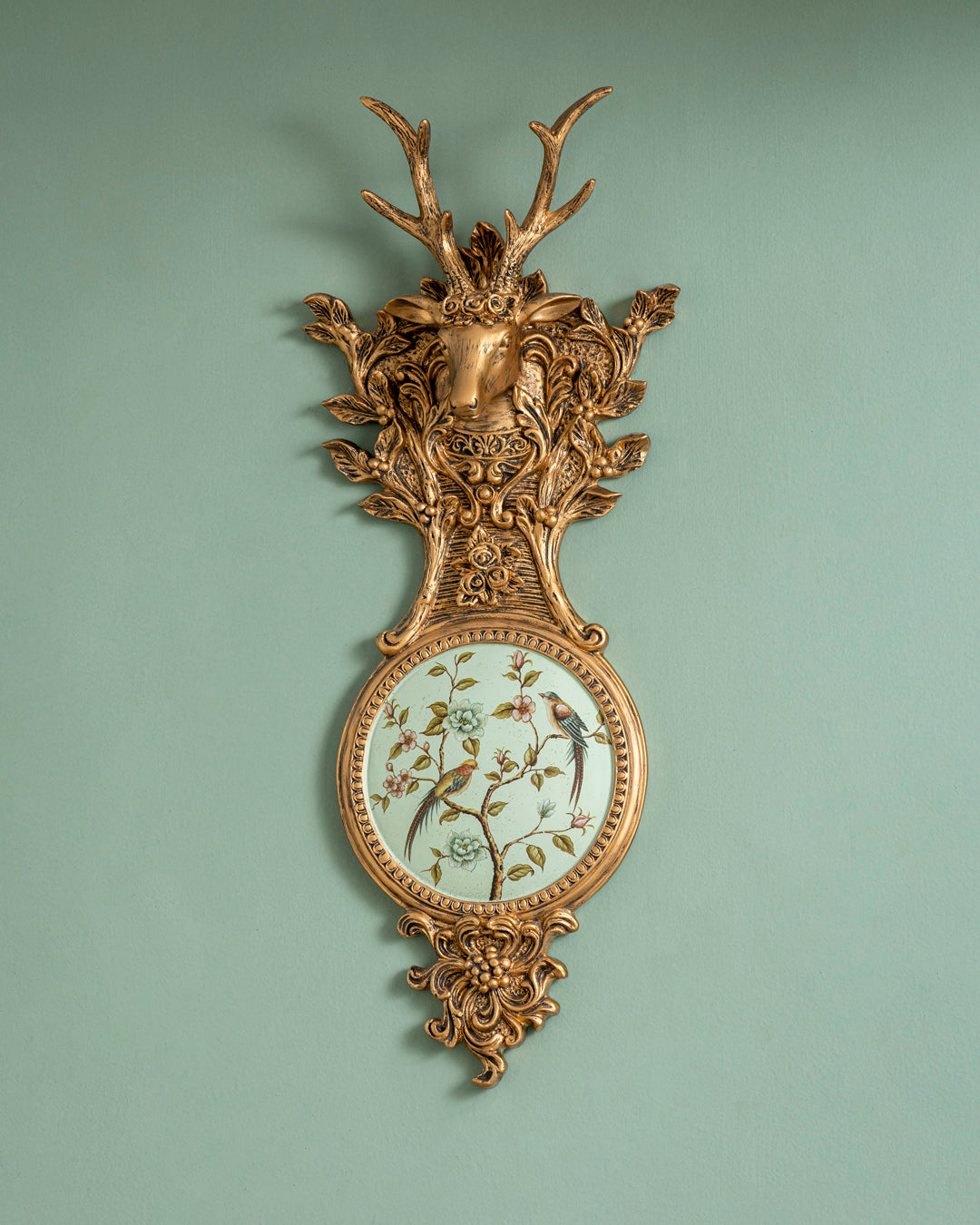Victorian Antler Floral Wall Accent