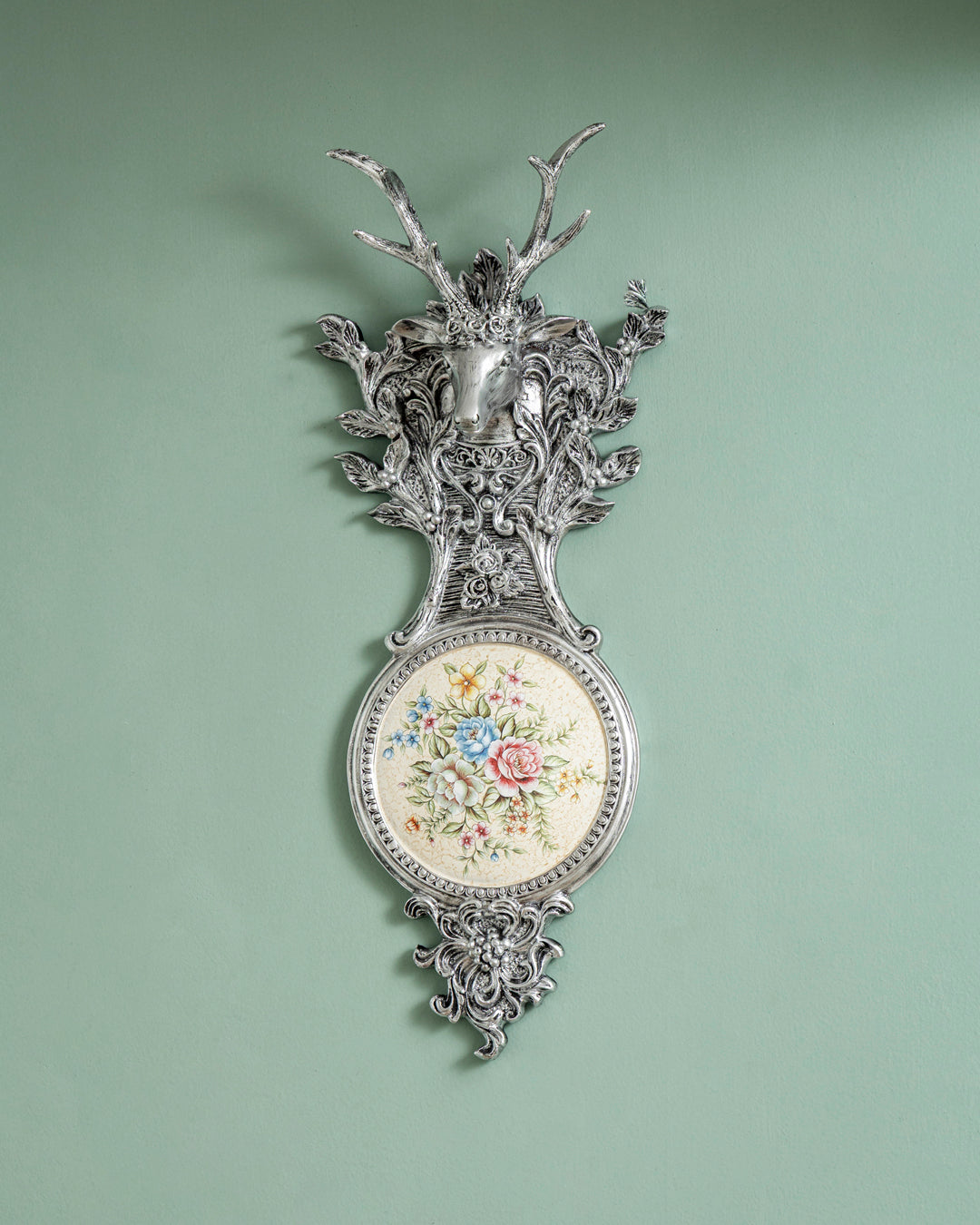 Victorian Antler Floral Wall Accent