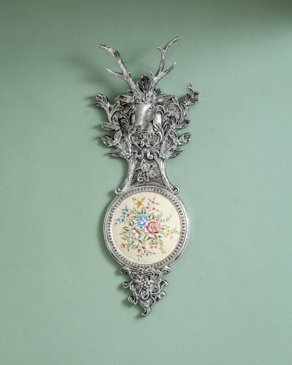 Victorian Antler Floral Wall Accent