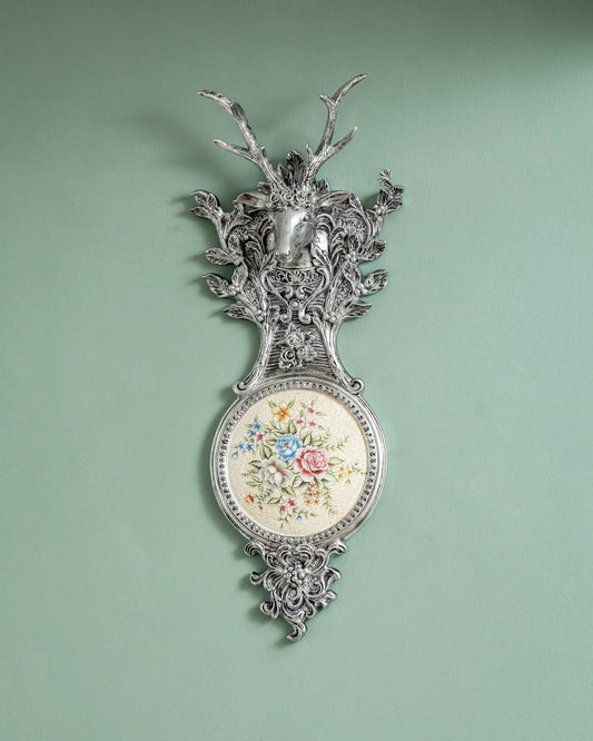 Victorian Antler Floral Wall Accent
