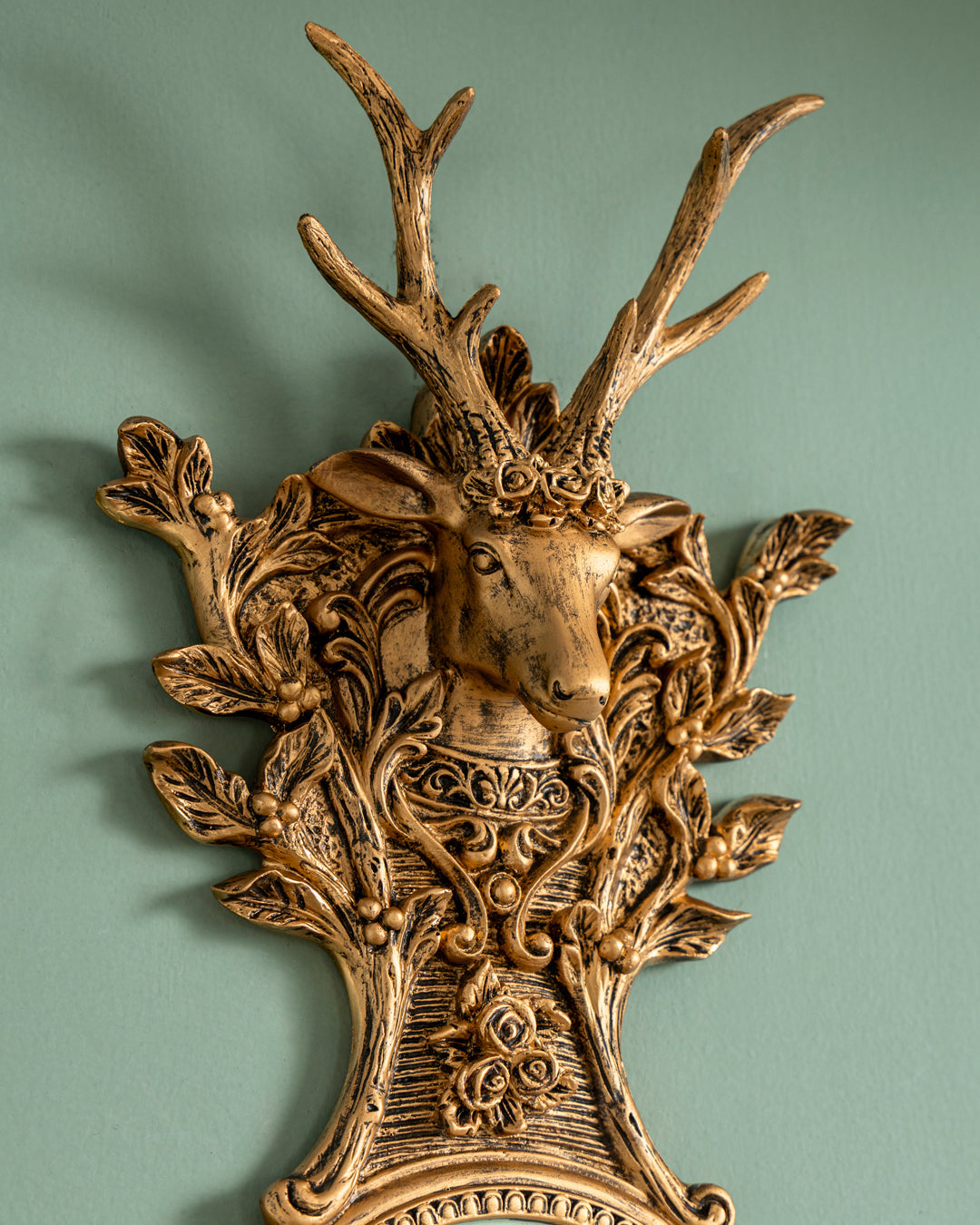 Victorian Antler Floral Wall Accent