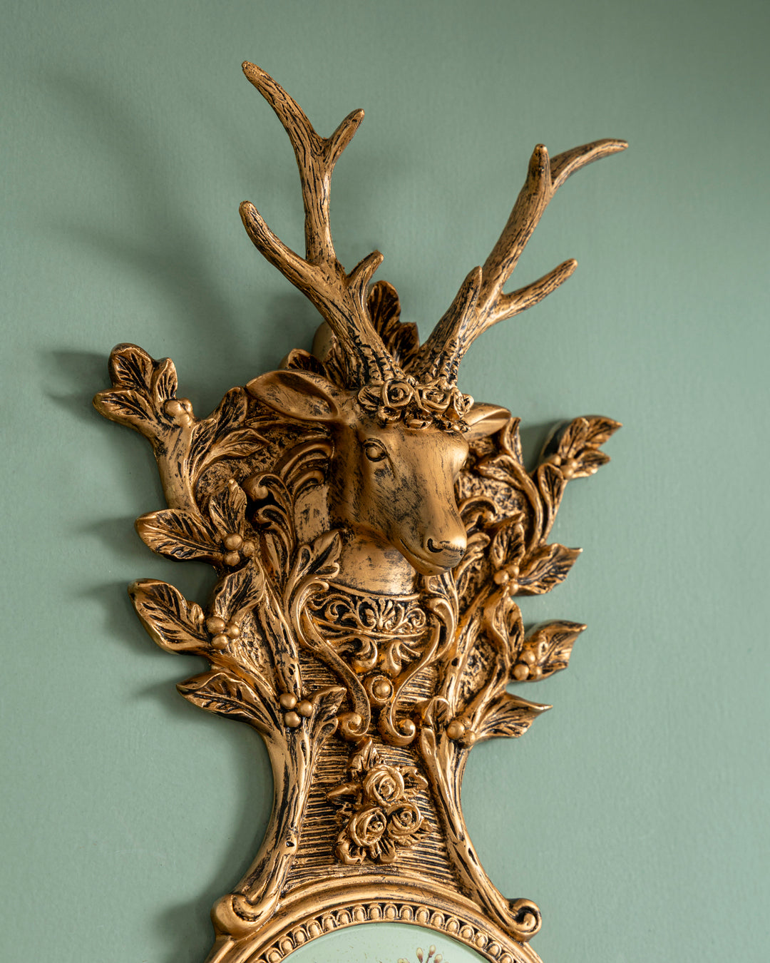 Victorian Antler Floral Wall Accent